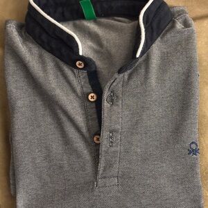 Benetton women’s grey Polo Shirt nwot size small